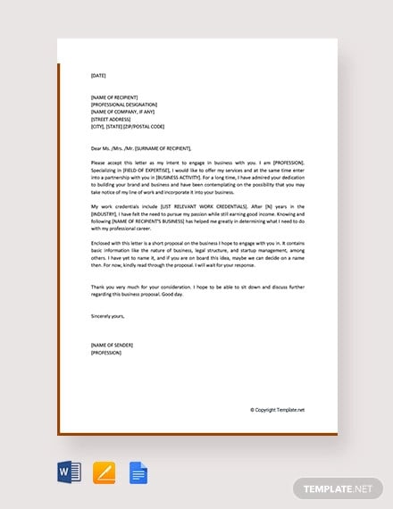 free letter of intent for business proposal
