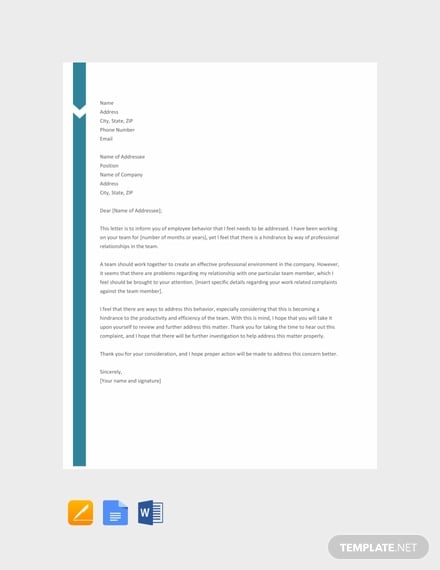 free-letter-of-complaint-to-employer-template