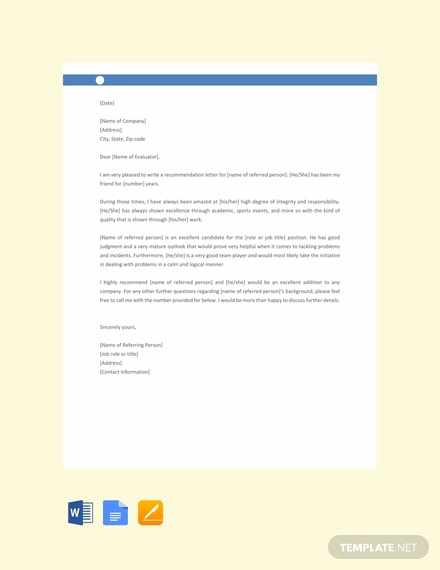 18+ Reference Letter Template - Free Sample, Example, Format