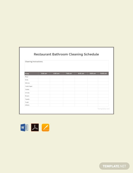 18+ Restaurant Cleaning Schedule Templates in Google Docs | Google ...