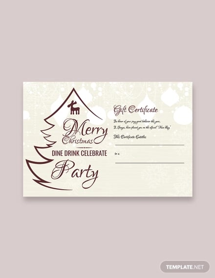free restaurant christmas gift certificate template