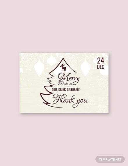 free restaurant christmas thank you card template