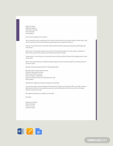 free-sales-job-offer-letter-template