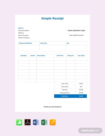 free simple receipt template