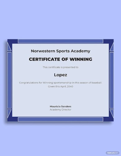 free sports winning congratulation certificate template