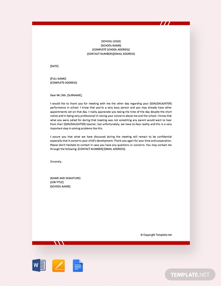 9 Thank You Letter To Parents PDF DOC