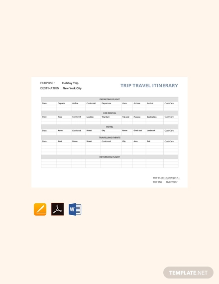 free-travel-itinerary-template