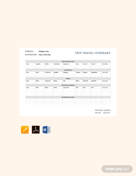 Free 42+ Itinerary Templates Microsoft Word Documents Download | Free ...