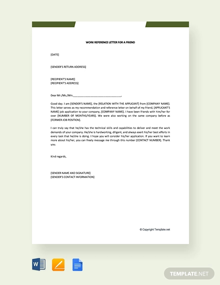 10+ Sample Work Reference Letters - Free Samples, Examples Format ...