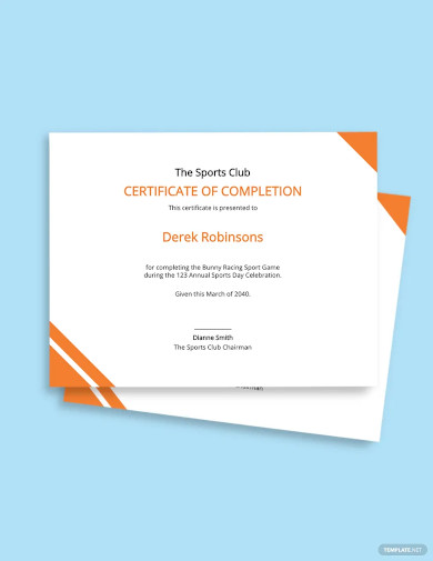 funny sports completion certificate template
