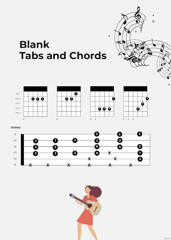 guitar blank tabs chords chart
