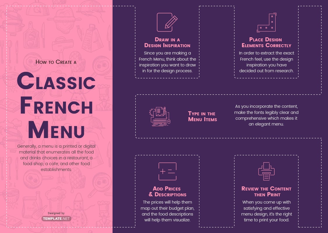 french menu template