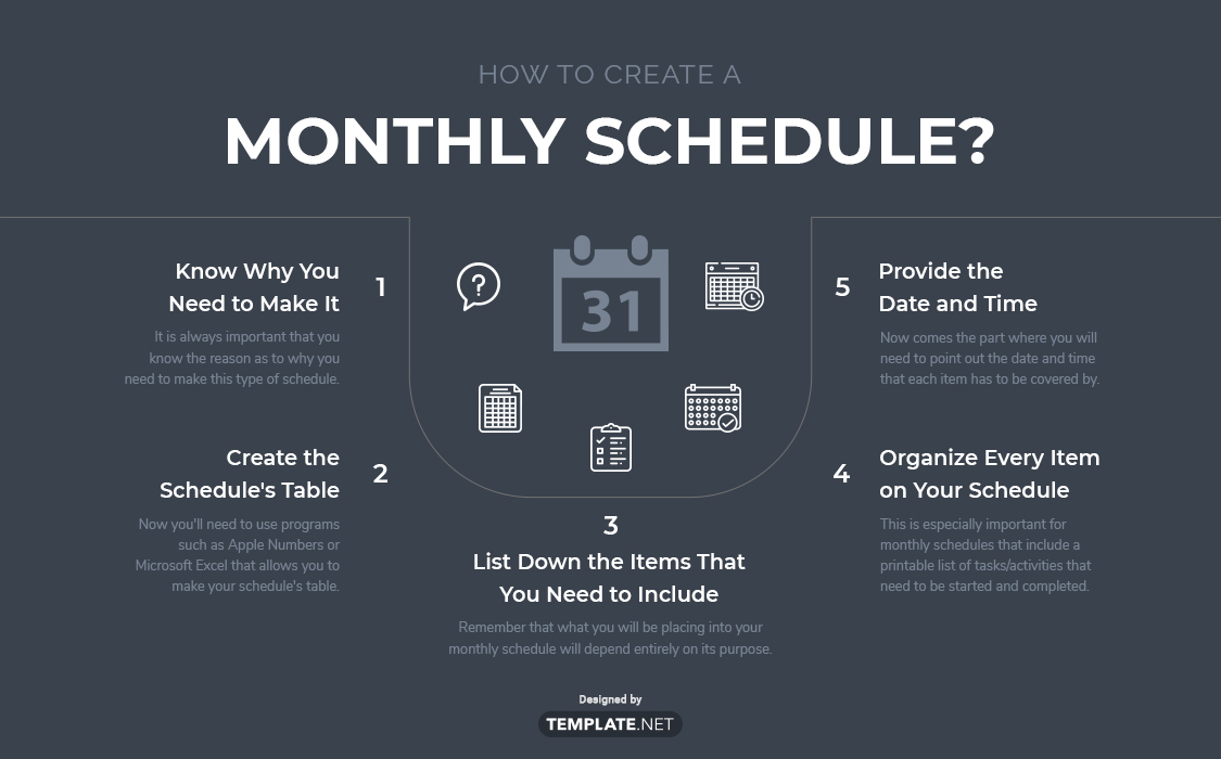 monthly schedule template