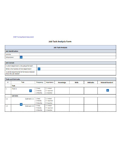 job training task analysis form