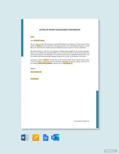 29+ Sample Free Letter of Intent Templates - PDF, Word