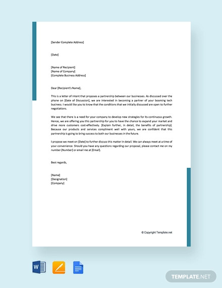 15+ Business Letter of Intent - Word, PDF