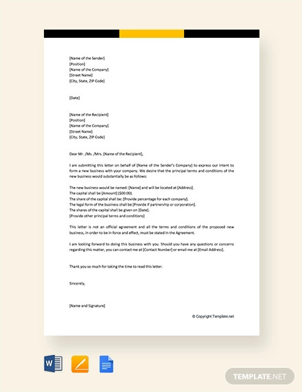 15+ Business Letter of Intent - Word, PDF