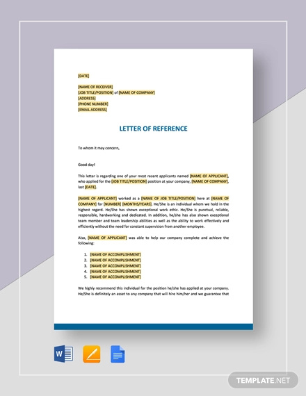letter-of-reference-short-template