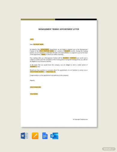 Trainee Appointment Letter - 9+ Free Word, PDF Documents Download!