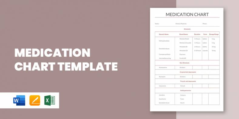 14+ Medication Chart Template – Sample, Example, Format Download!