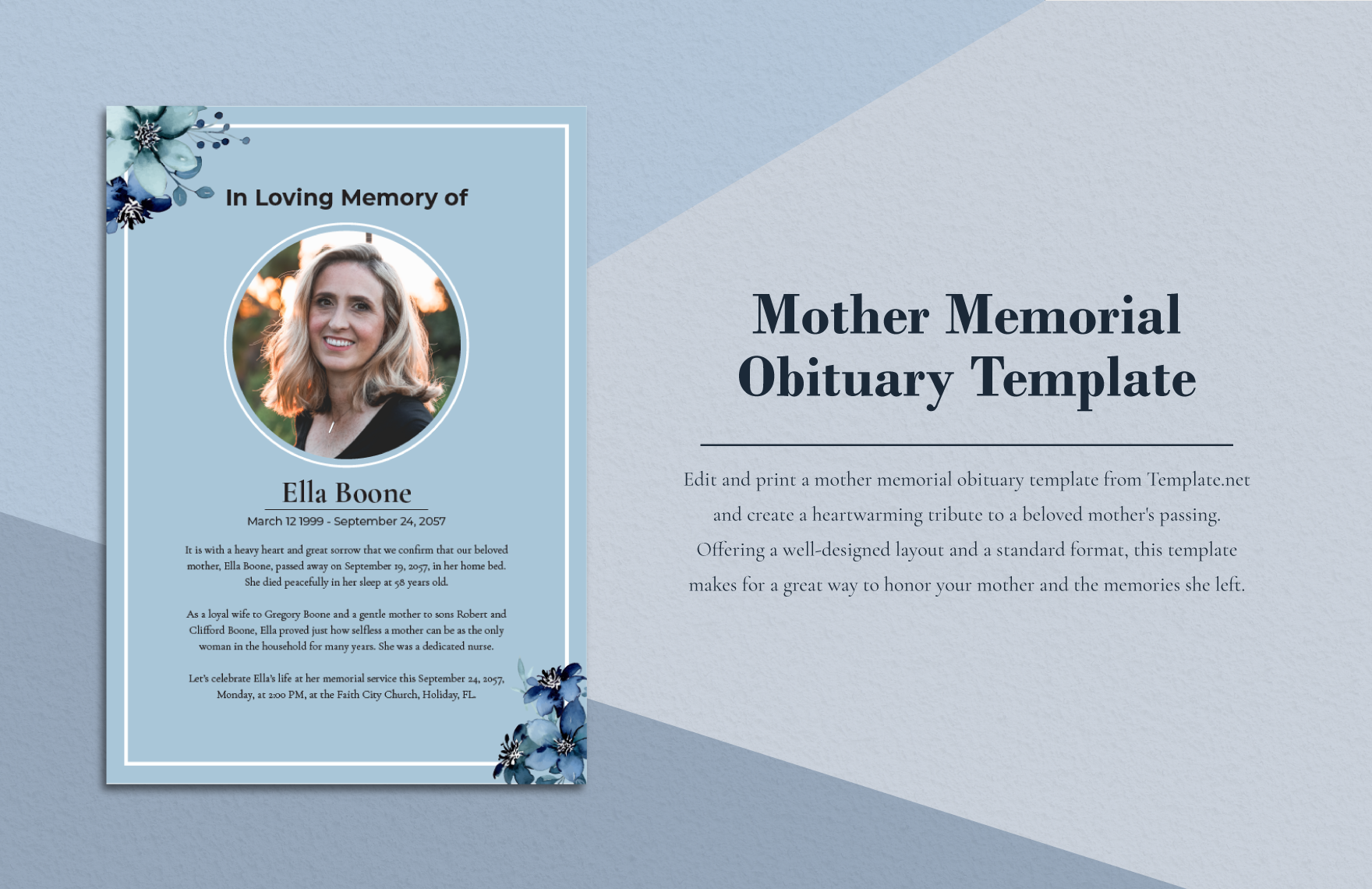 memorial obituary template
