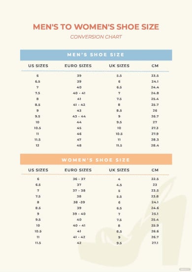 mens to womens shoe size conversion chart