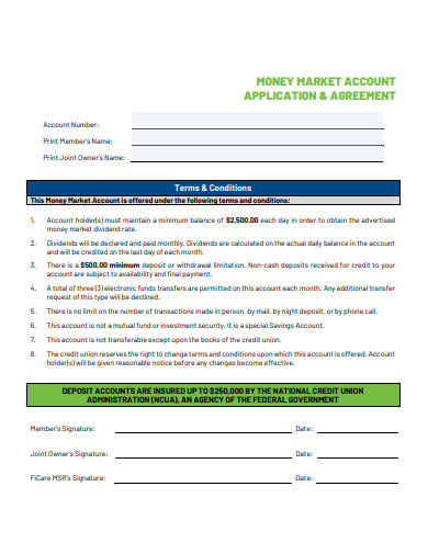 money market account application