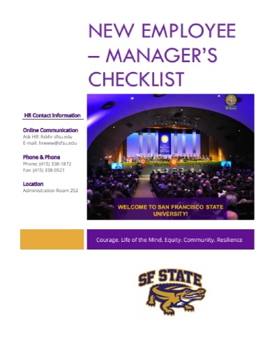 new employee manager checklist