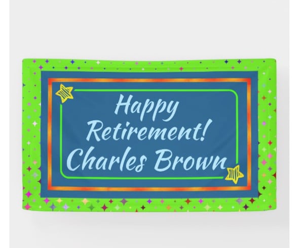 personalized happy retirement banner