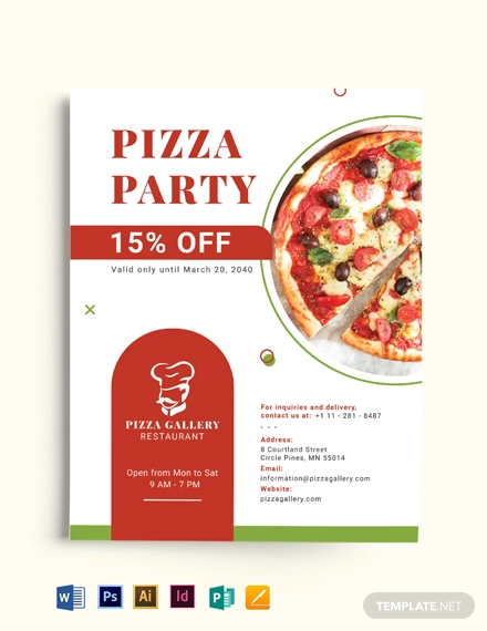 pizza restaurant advertising flyer template