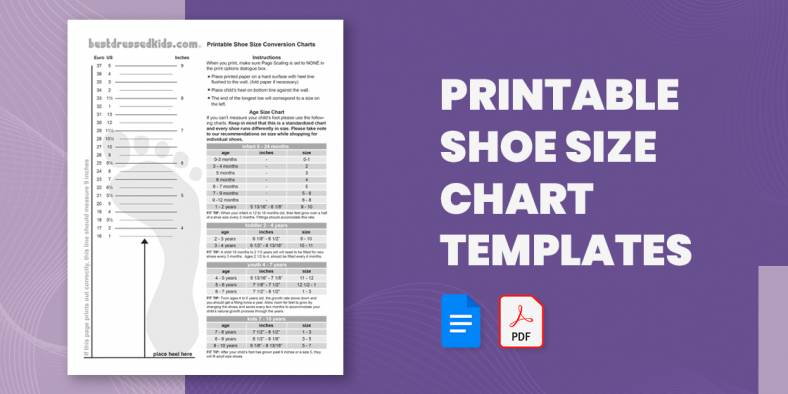 21+ Printable Shoe Size Chart Templates