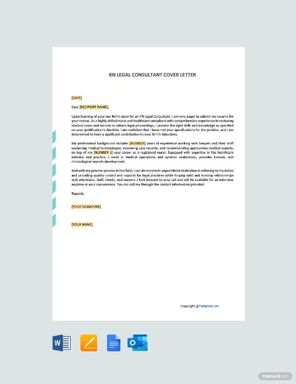rn legal consultant cover letter template