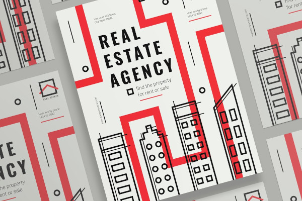 real estate agency poster indesign
