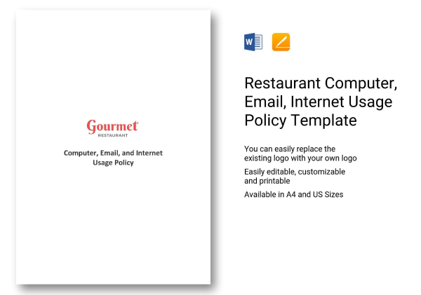 restaurant computer email internet usage policy