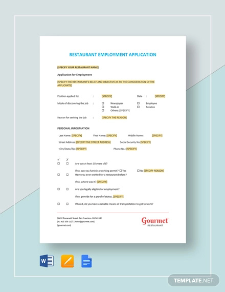 13 Restaurant Application Templates Free Sample Example Format Download 4257