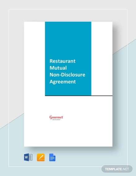 restaurant mutual nondisclosure agreement template