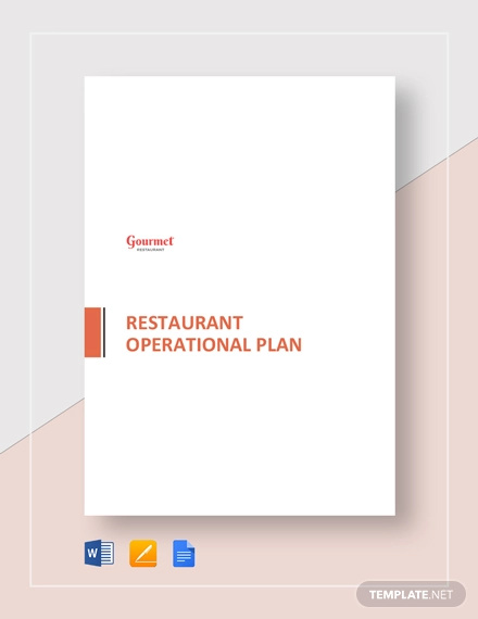 plantilla de plan operativo de restaurante