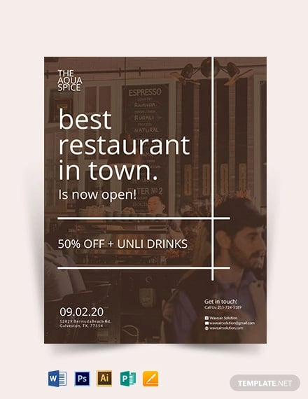 restaurant promotion flyer template