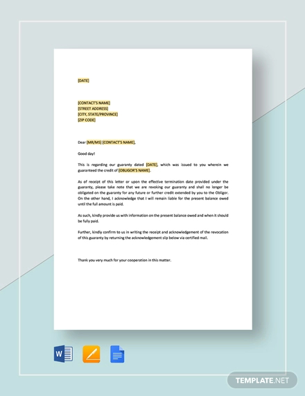 19+ Guarantee Letter Templates - Word, PDF Format Download