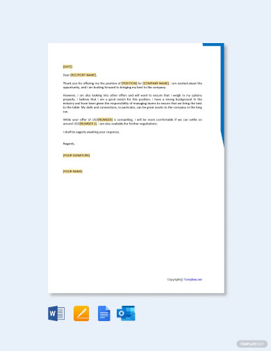 Counter Offer Letter Template - 12+ Free Word, PDF Format Download!