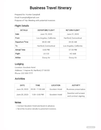 42+ Itinerary Templates Free Microsoft Word Documents Download