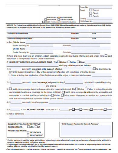 10+ Income Withholding Order Templates in PDF | DOC