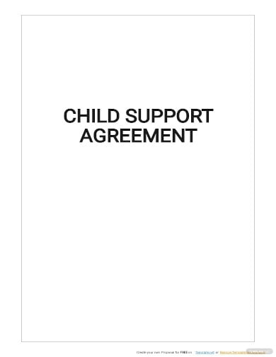 simple child support agreement template