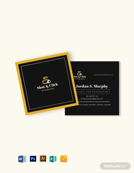 square photography business card template