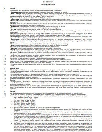 3-talent-agency-contract-templates-in-pdf