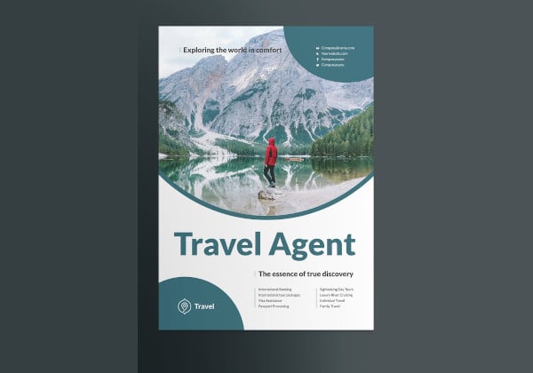 travel agent agency poster in vector eps