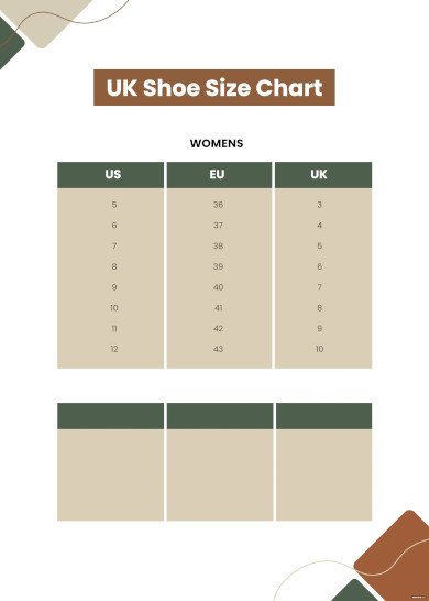 Printable Shoe Size Chart - 21+ PDF Documents Download | Free &amp; Premium ...