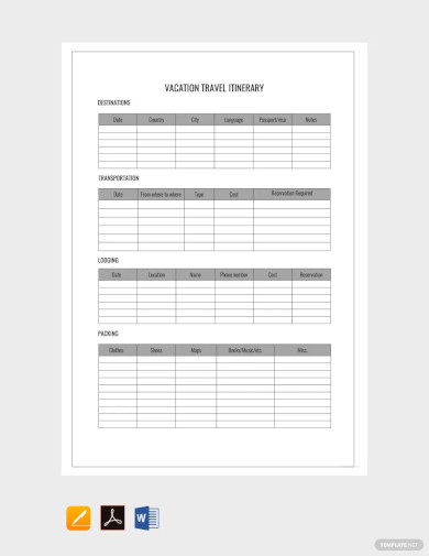 Free 42+ Itinerary Templates Microsoft Word Documents Download