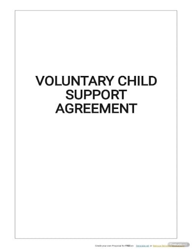 voluntary child support agreement template