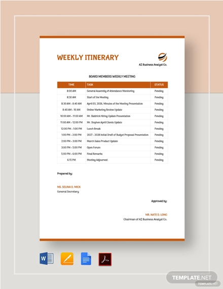 Travel Itinerary Template Microsoft Word Challengesno